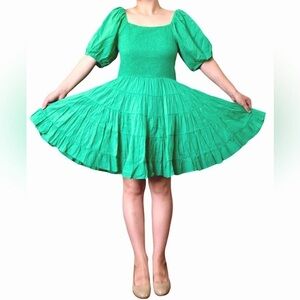 Altar’d State Puff-Sleeve Tiered Cottagecore Sundress | Large